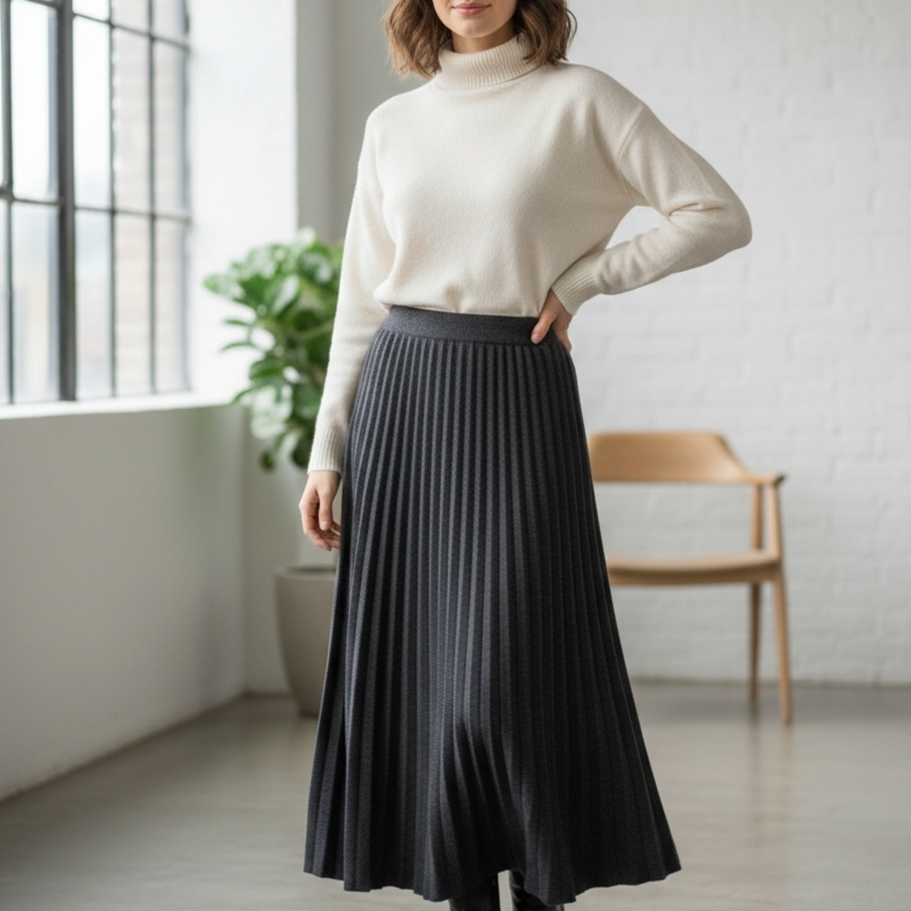 Poetry Charcoal A-Line Skirt